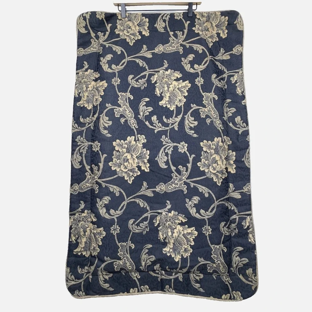 2 VTG Croscill Damask Jacquard STD. Pillow SHAMS 25 X 20 Rope detail Flanged USA